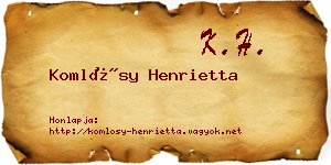 Komlósy Henrietta névjegykártya