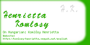 henrietta komlosy business card